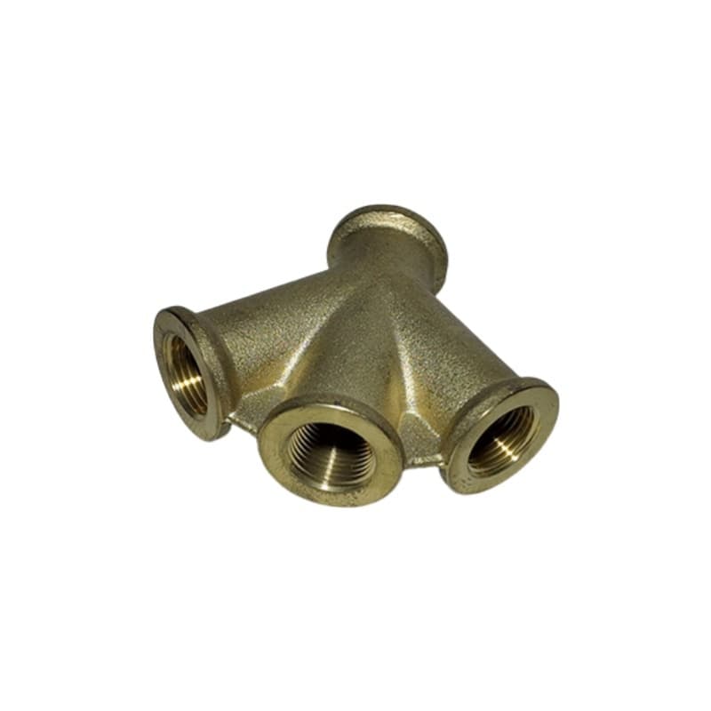 3/8" Brass Four-Way Valve for Air Applications â€“ Durable and Efficient Air Flow Control