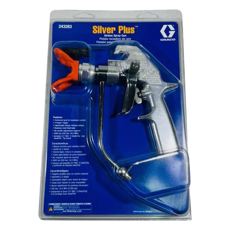 Silver Plus Spray Gun Two Finger with RAC 517 Tip 